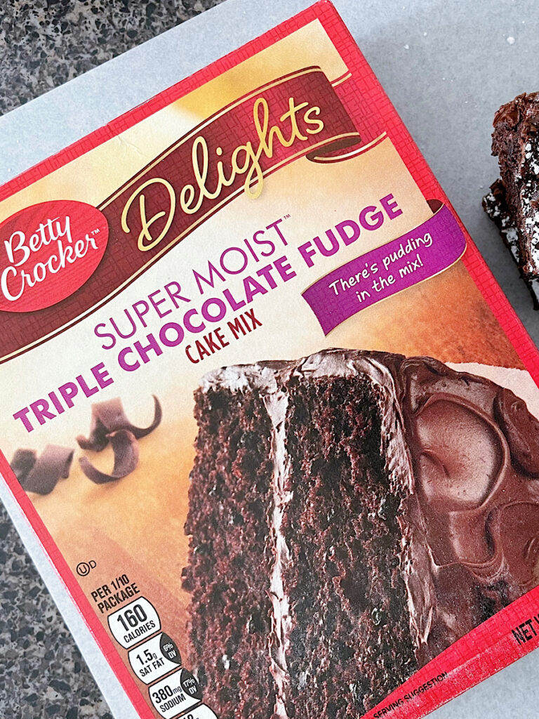 A Better Crocker chocolate cake mix.