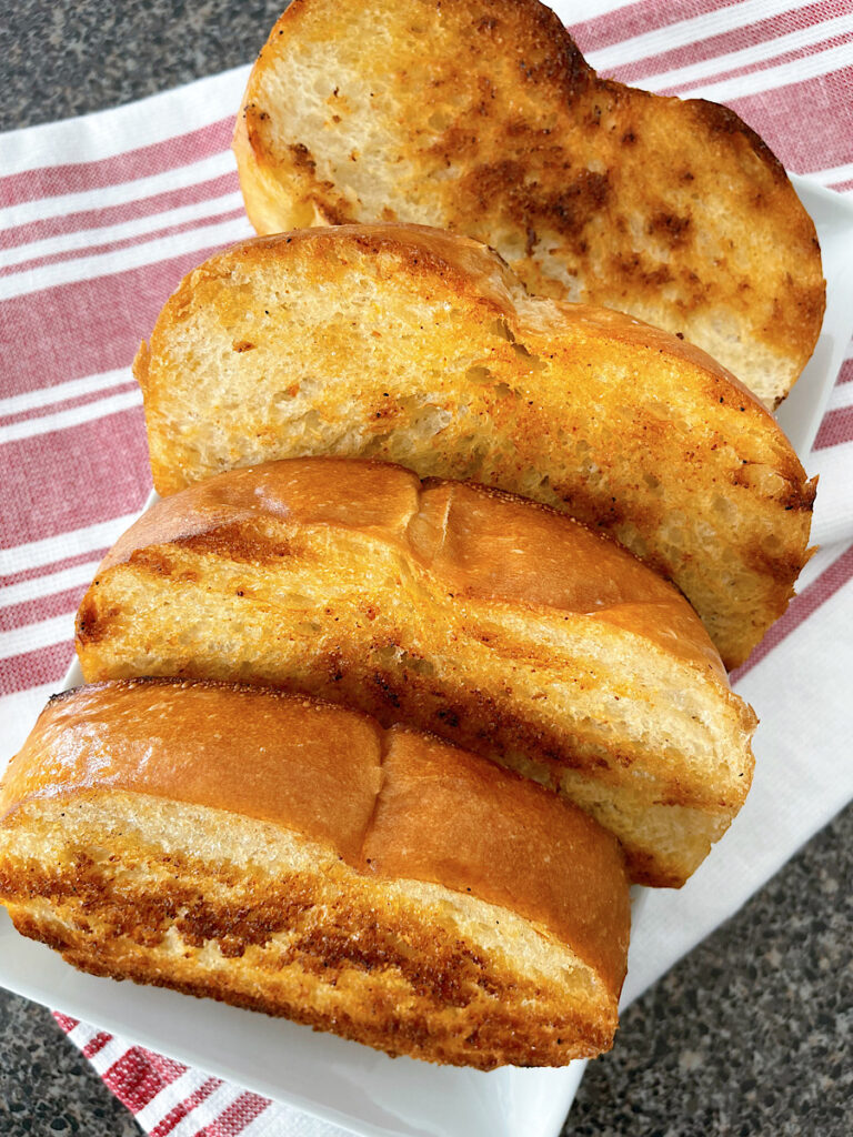 Four slices of copycat Raising Cane's Bread.