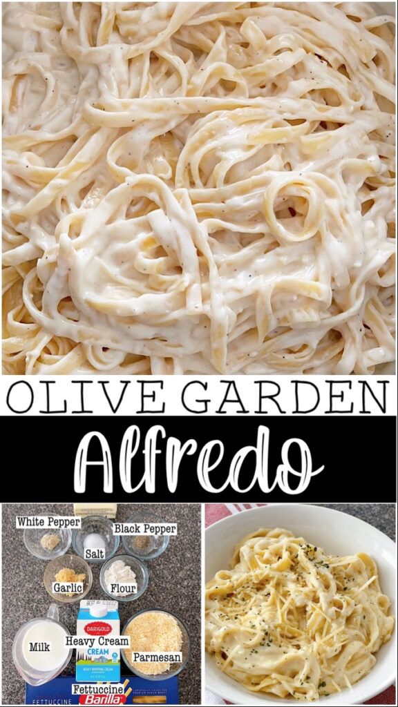 A bowl of Olive Garden Fettuccine Alfredo.