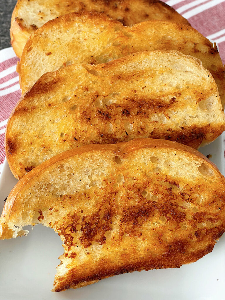 Four slices of copycat Raising Cane's Bread.