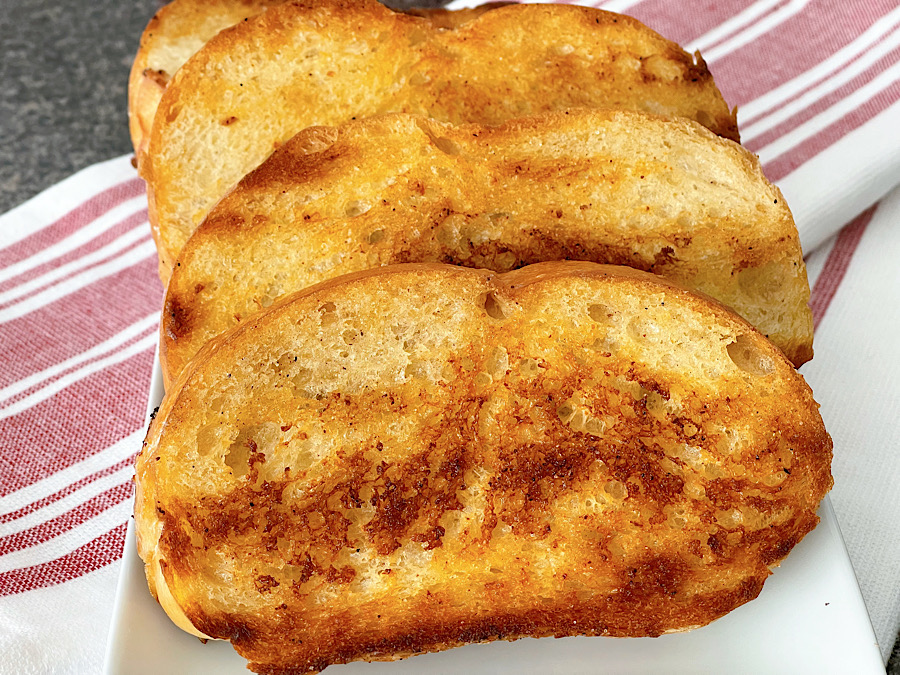 Four slices of copycat Raising Cane's Bread.