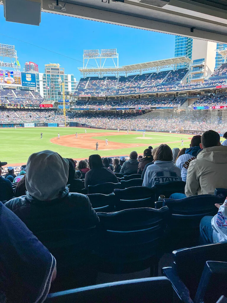 View of the baseball field at Petco Park in San Diego.