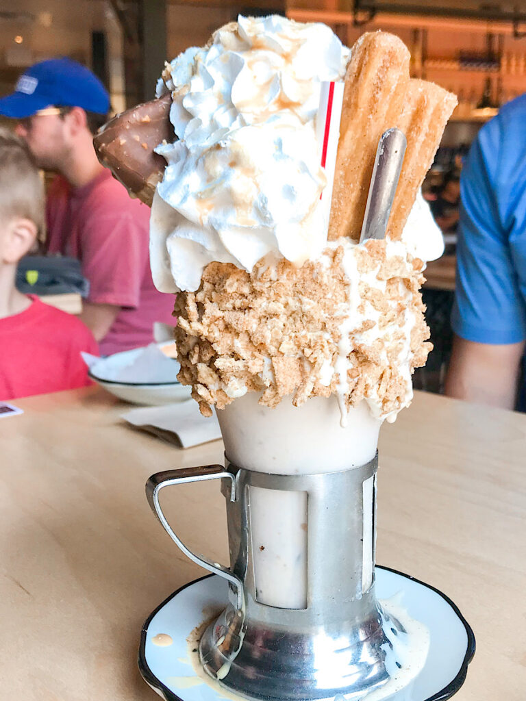 A crazy shake with churros from Black Tap Anaheim.
