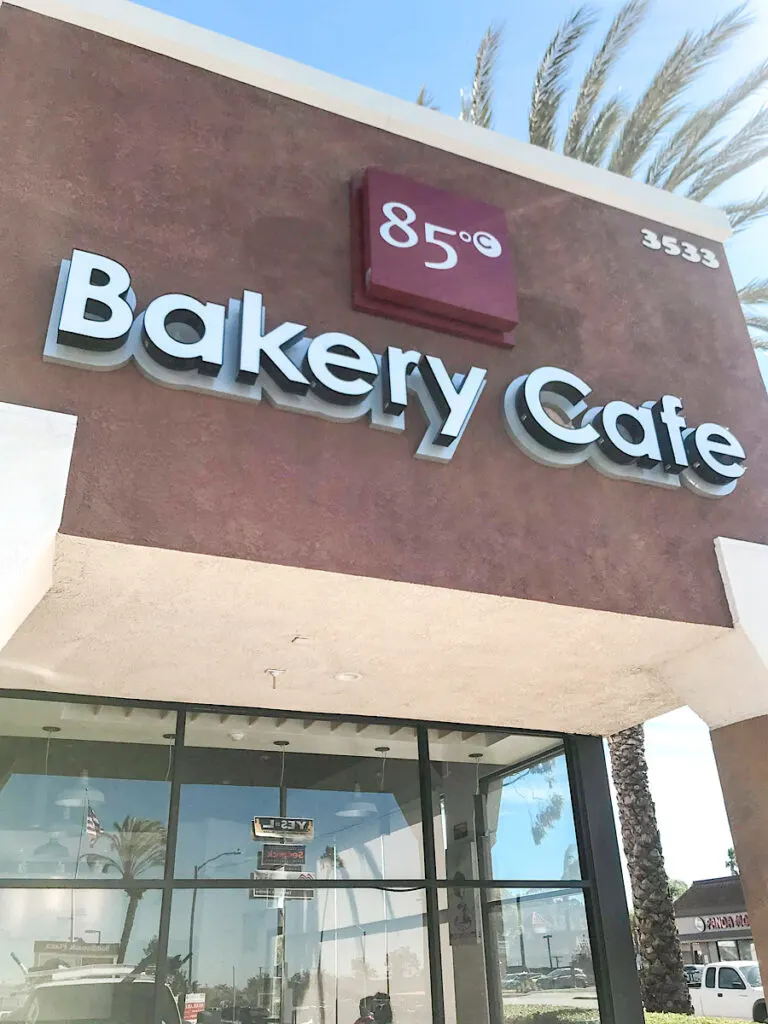 Entrance to 85° Bakery in Orange County.