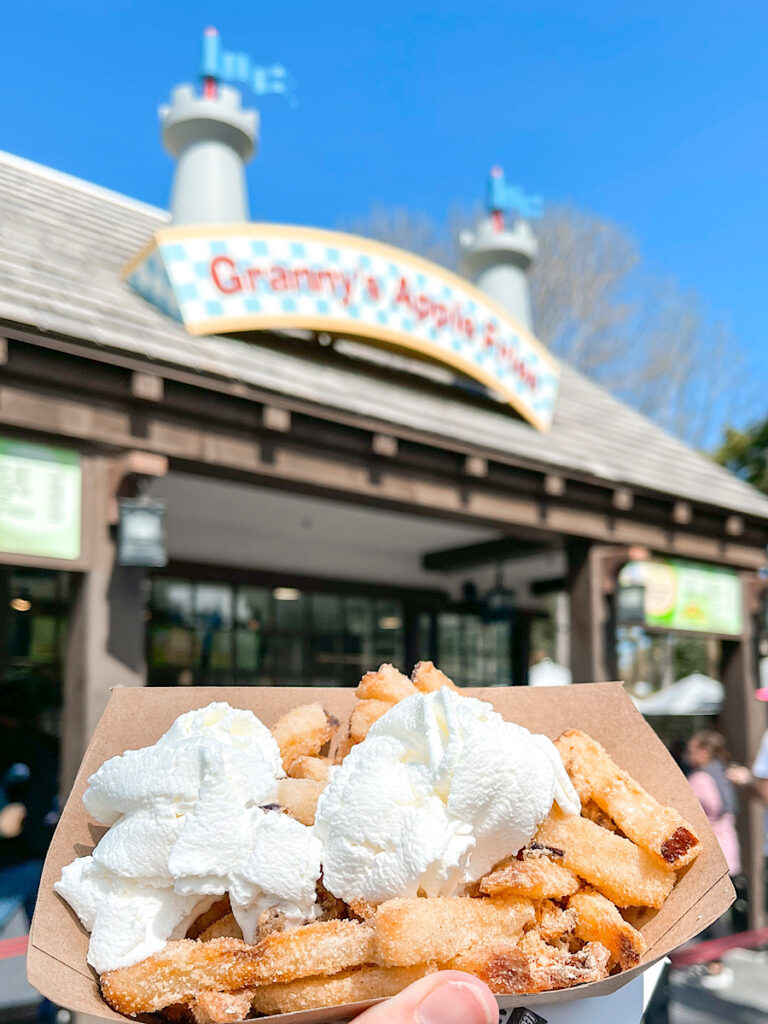 Apple fries from Granny's Apple Fries at Legoland California.
