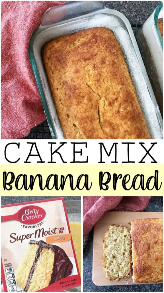 Cake Mix Banana Bread collage.