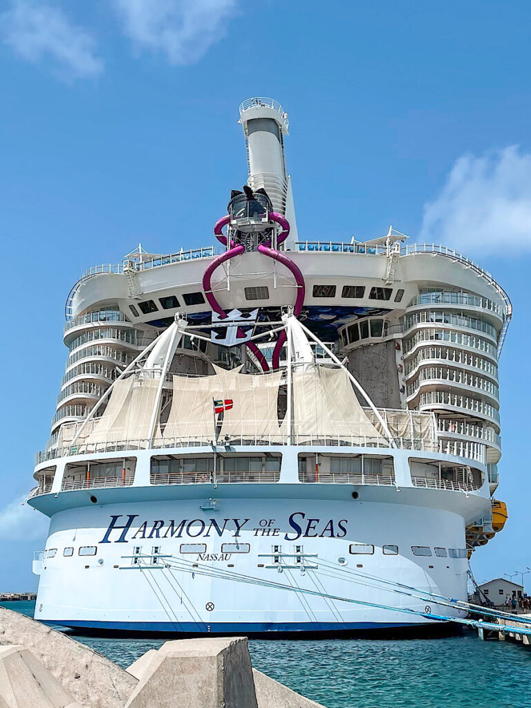 Back view of Royal Caribbean's Harmony of the Seas.