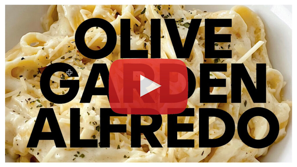 Olive Garden Fettuccine Alfredo YouTube Thumbnail.