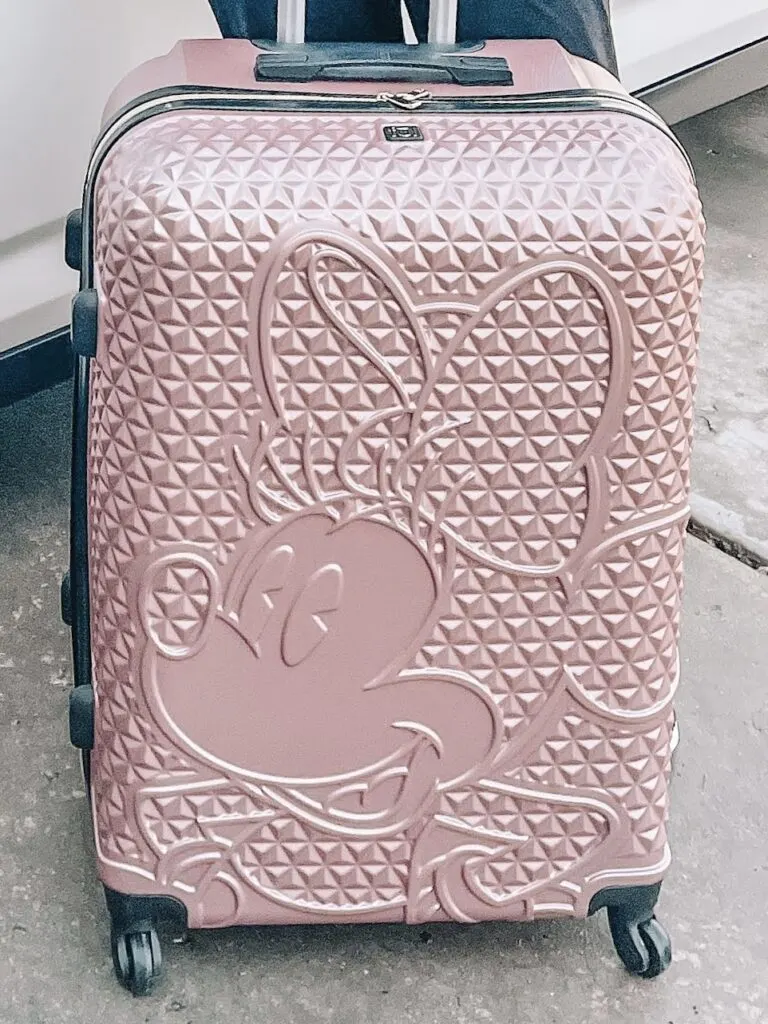 A Minnie Mouse suitcase.