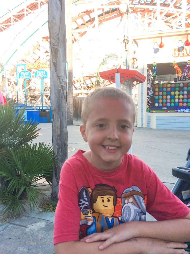 A child at Belmont Park in San Diego, California.