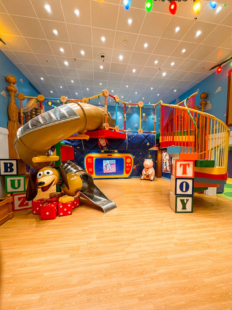 Play area inside the kids club on a Disney Cruise.