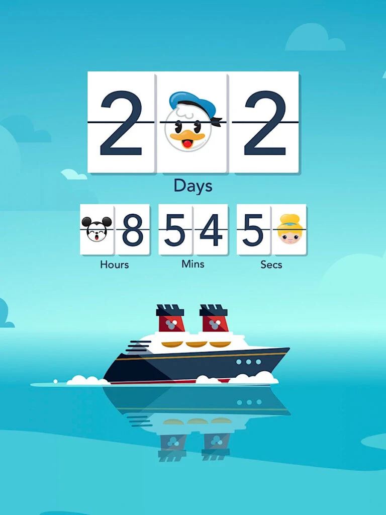 Countdown for a Disney Cruise on the Disney Cruise Line Navigator app.