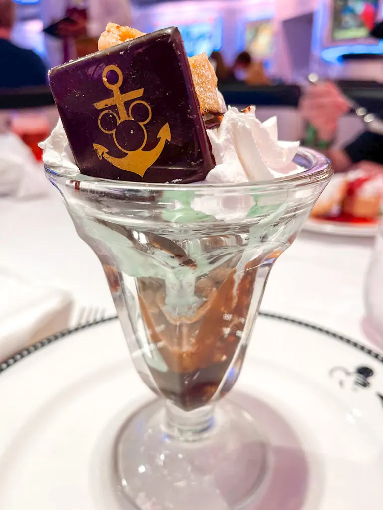 In ice cream sundae from a Disney Cruise.