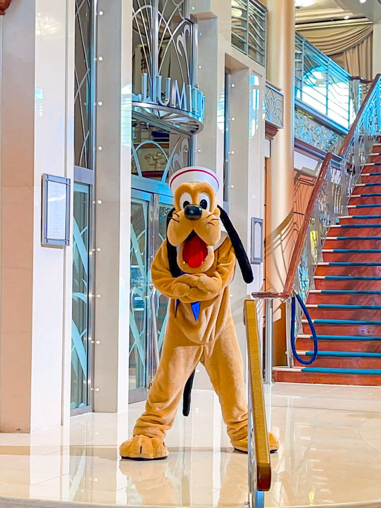 Pluto on the Disney Magic cruise ship.