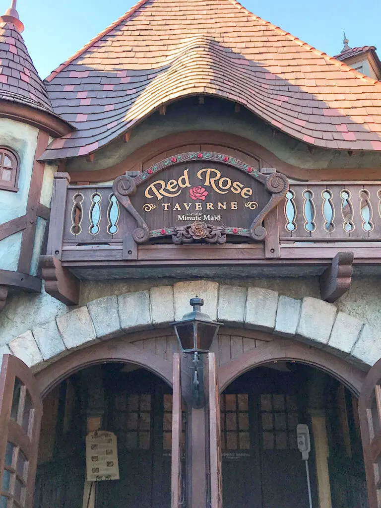 Entrance to Red Rose Taverne at Disneyland.