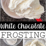 A picture collage of white chocolate frosting.