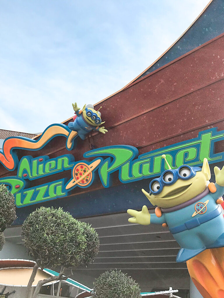 Alien Pizza Planet restaurant at Disneyland.