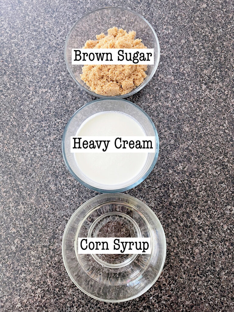 Ingredients for caramel breakfast syrup.