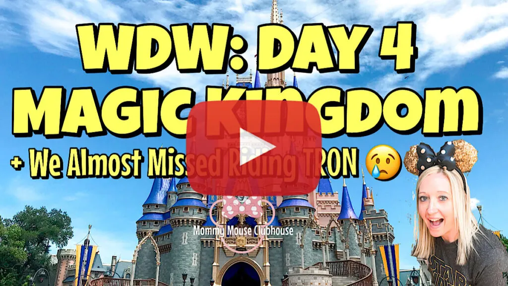 A YouTube thumbnail for a day at Magic Kingdom.