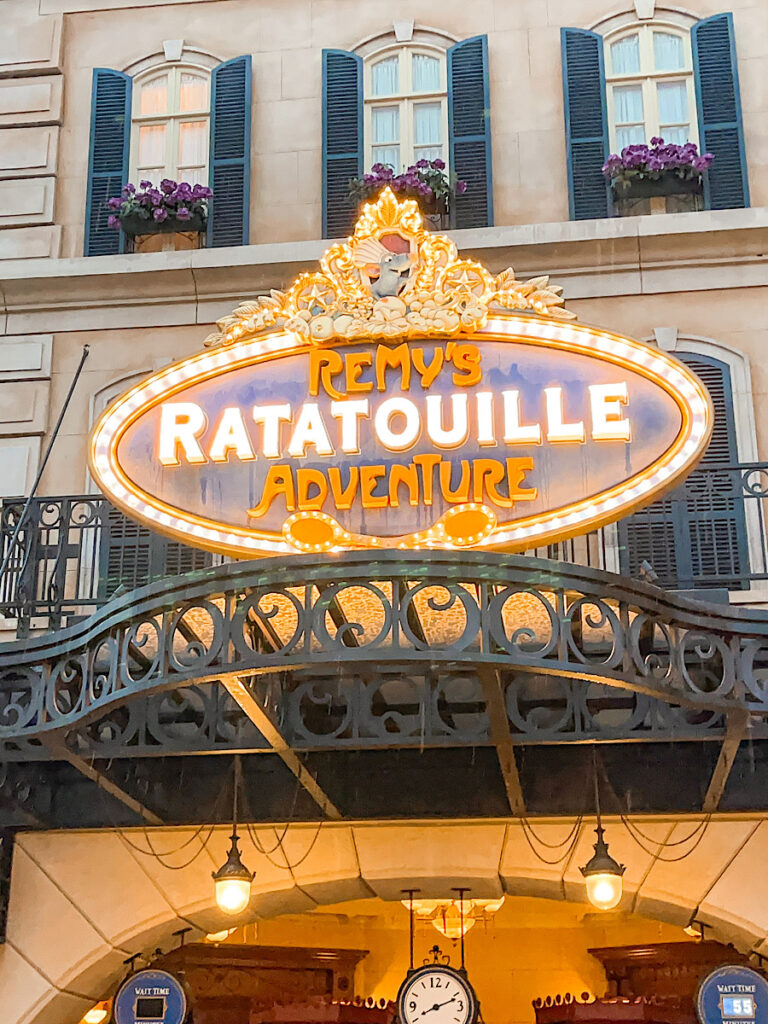 Entrance to Remy's Ratatouille Adventure at Epcot.