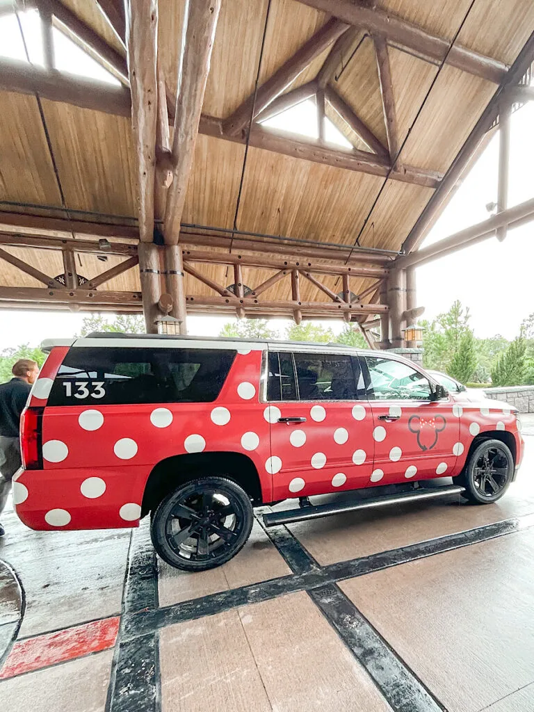 A Minnie Van at Disney's Fort Wilderness Resort.