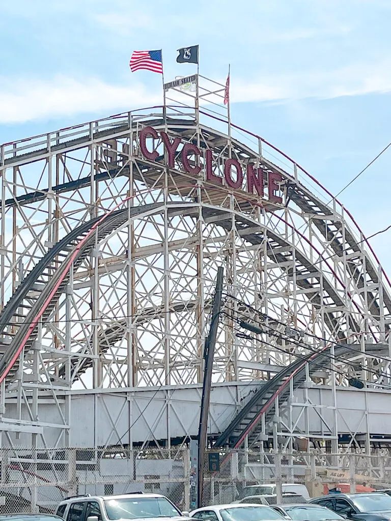 Cyclone roller coaster at Coney Island New York.
