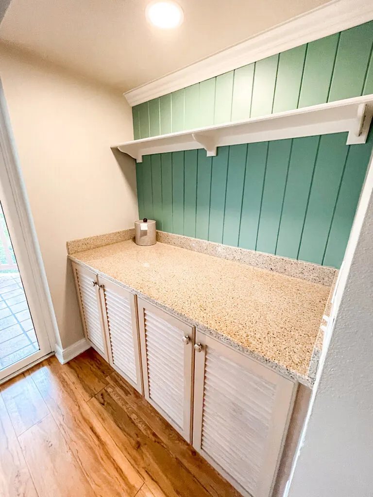 Storage and shelves in dining are of a suite at Disney's Old Key West.