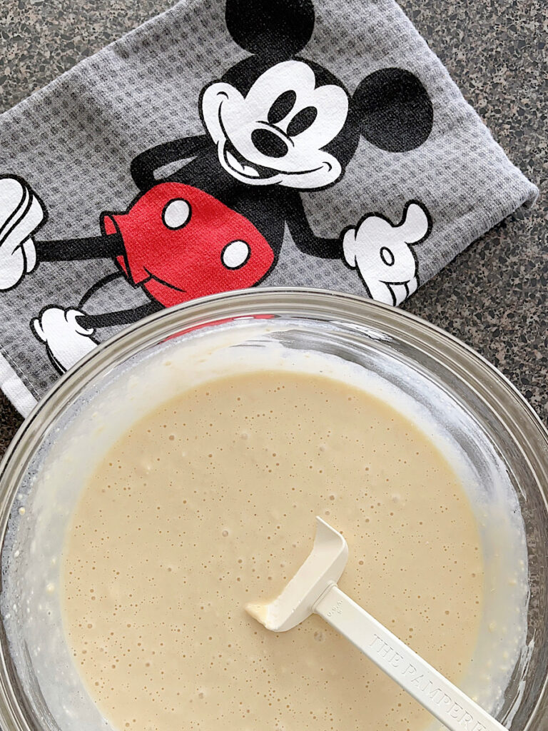 Churro Mickey waffle batter.