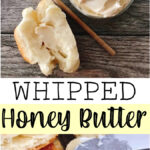 A collage of whipped honey butter.