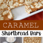 Pinterest image of caramel shortbread bars.
