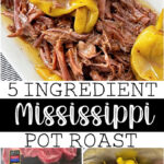 Mississippi Pot Roast made with 5 ingredients on a white plate.