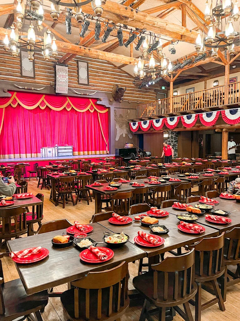 Inside view of Pioneer Hall at Disney World.