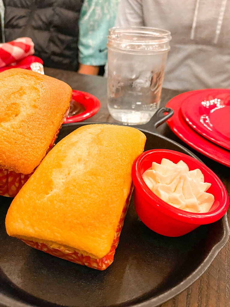 Cornbread and honey butter at the Hoop-Dee-Doo Musical Revue.