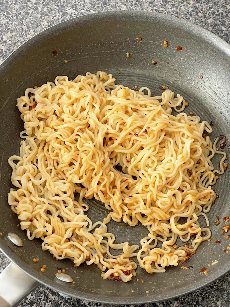 Ramen noodles in a spicy homemade sauce.