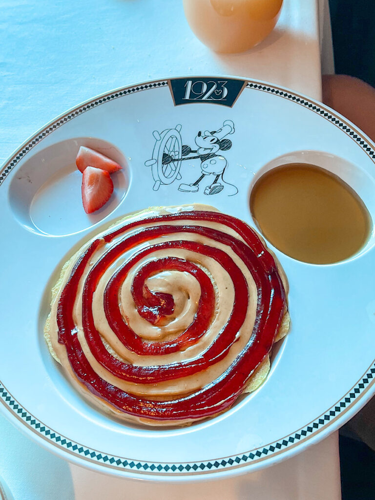 Peanut Butter & Jelly Typhoon Pancake from the Disney Cruise breakfast menu.