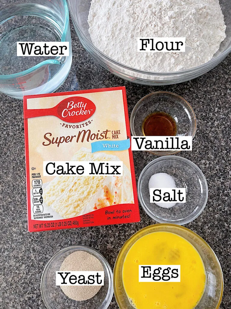 Ingredients to make orange rolls.