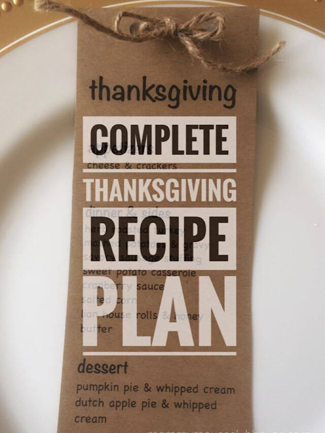 Thanksgiving Menu Plan with Recipes