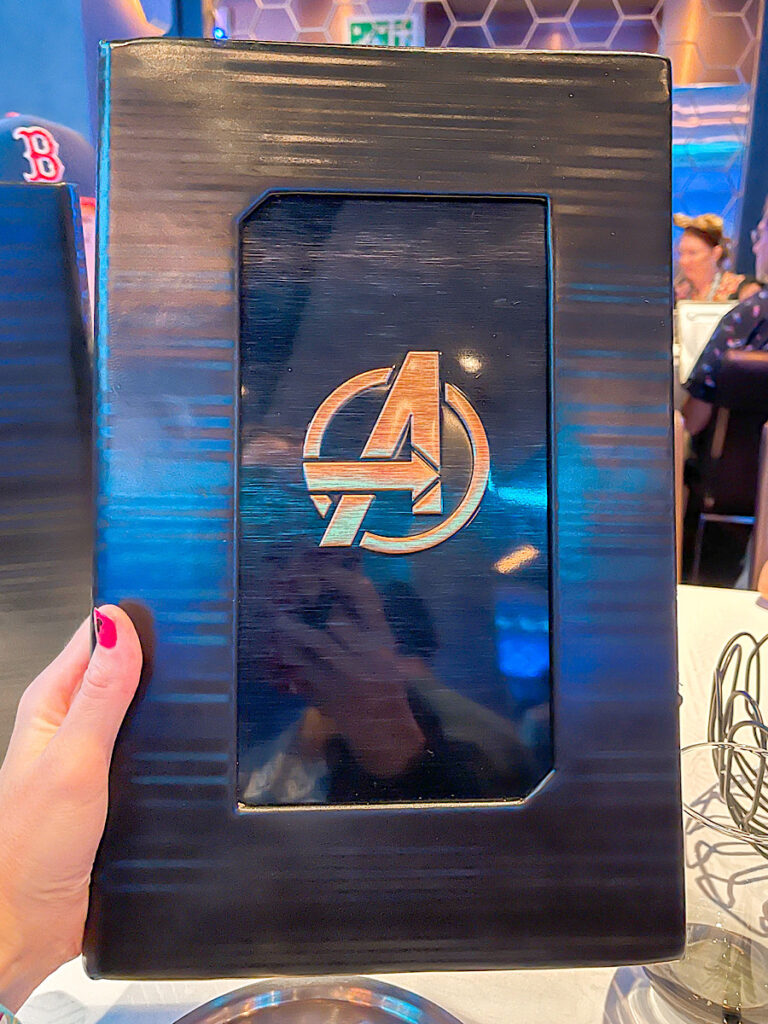 Worlds of Marvel menu from the Disney Wish.