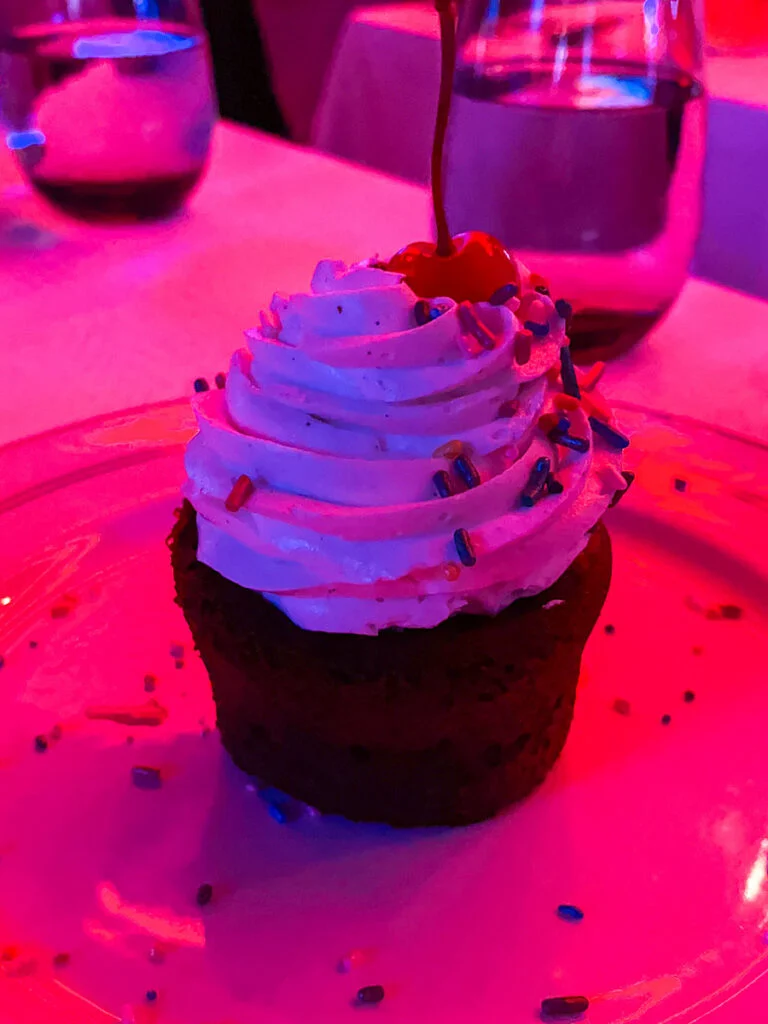 A Red Velvet Quantum Cupcake from the Worlds of Marvel Kid's Menu.