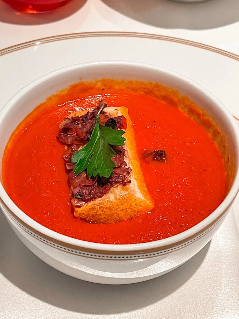 Roasted Roma Tomato Soup from 1923 on the Disney Wish.