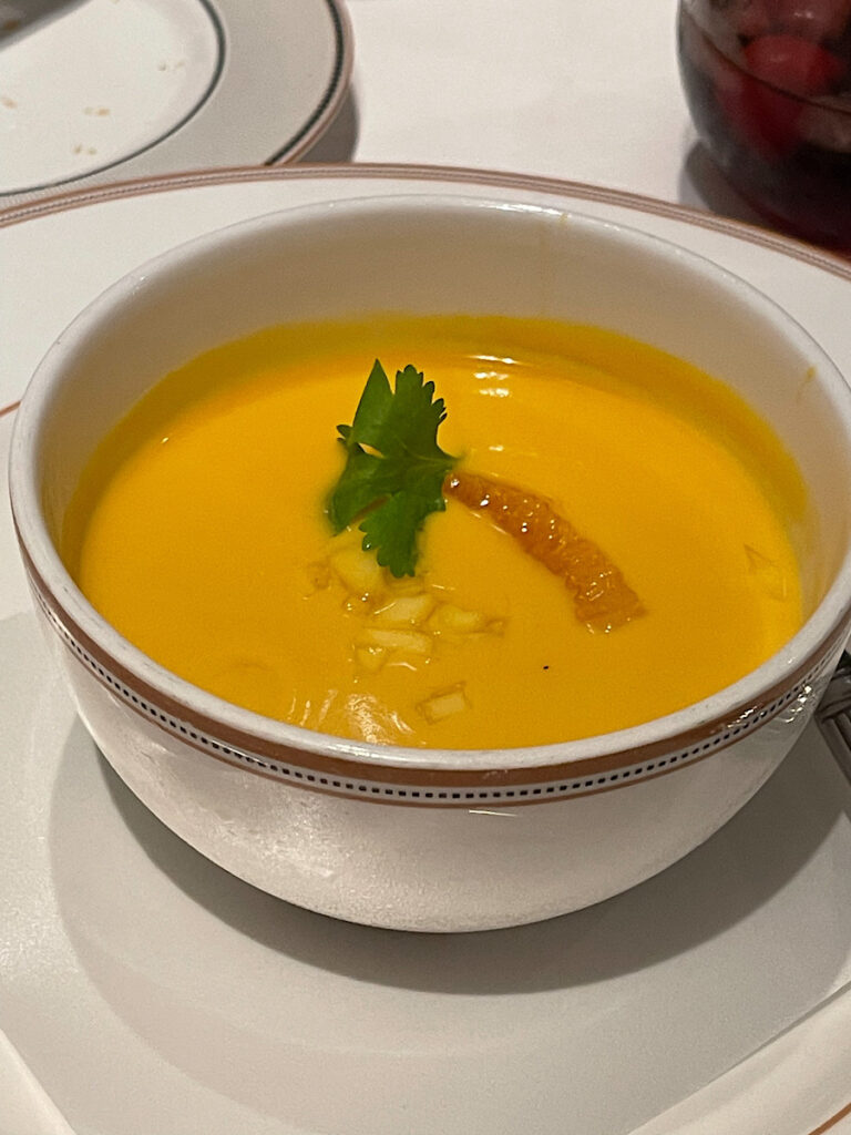 Chilled Mango Soup from the Pirate Night menu.