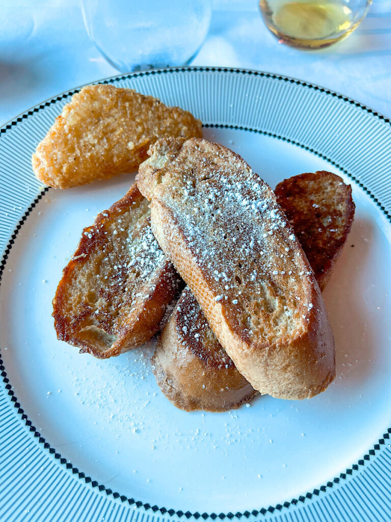 Very Vanilla French Toast from the breakfast menu on the Disney Wish.