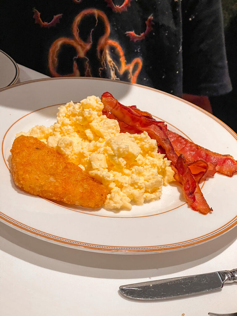 Eggs for the Road from the disembarkation breakfast menu on the Disney Wish.