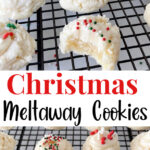 Pinterest photo collage of Christmas Melt Away Cookies.