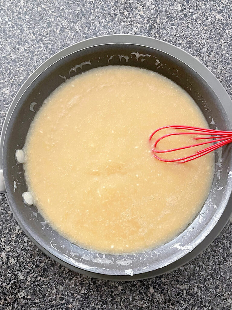 Maple Butter sauce in a sauce pan.