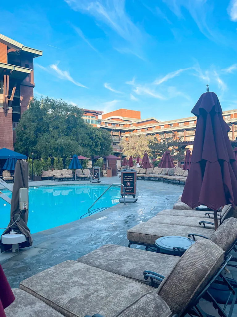 Pool area at Disney's Grand Californian Hotel.