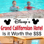 Picture collage of Disney's Grand Californian Hotel.