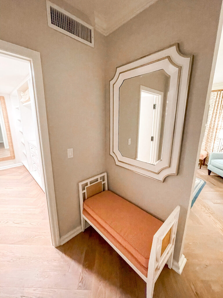 Entrance to the closet in the second bedroom of the Newport Suite.