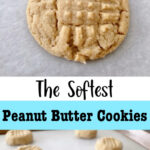 A picture collage of the softest peanut butter cookies.