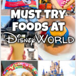 A collage of foods to try at Disney World.